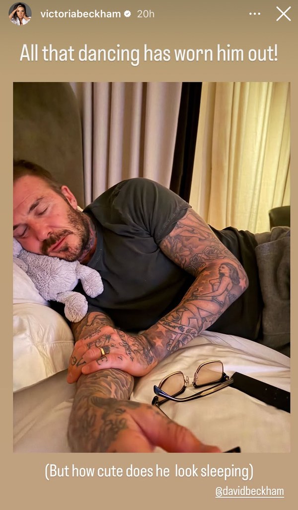 David beckham sleeping with a Jellycat rabbit