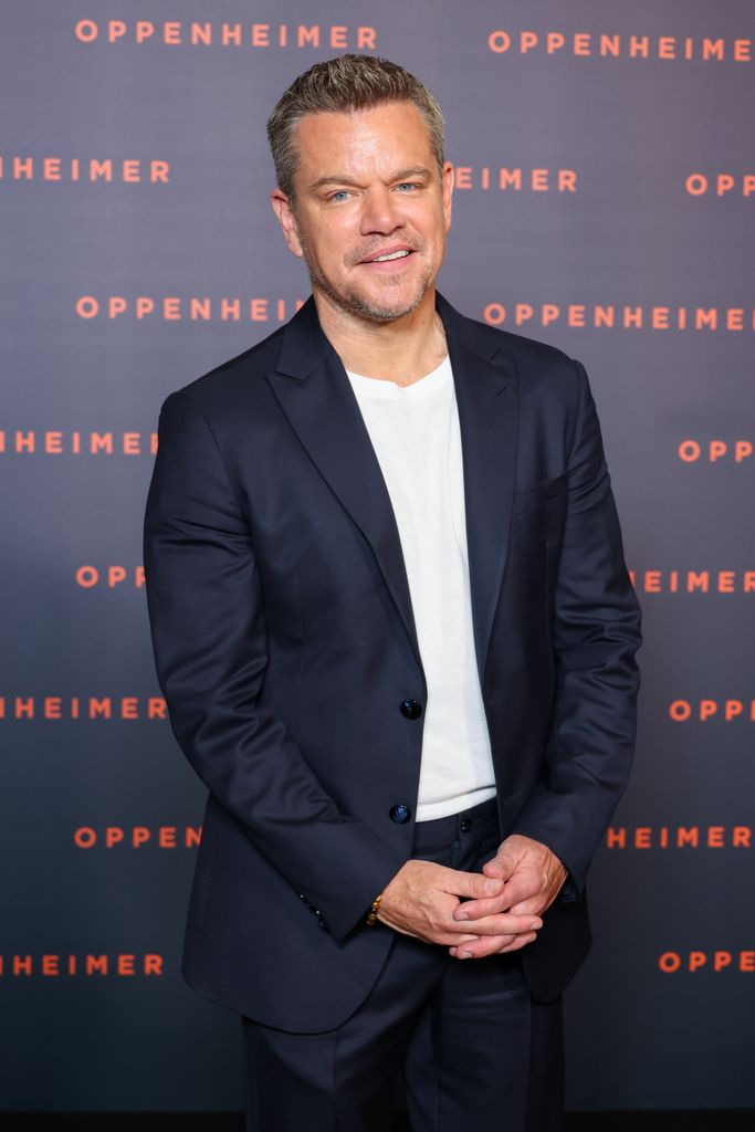 Matt Damon attends the "Oppenheimer" premiere at Cinema Le Grand Rex on July 11, 2023 in Paris, France