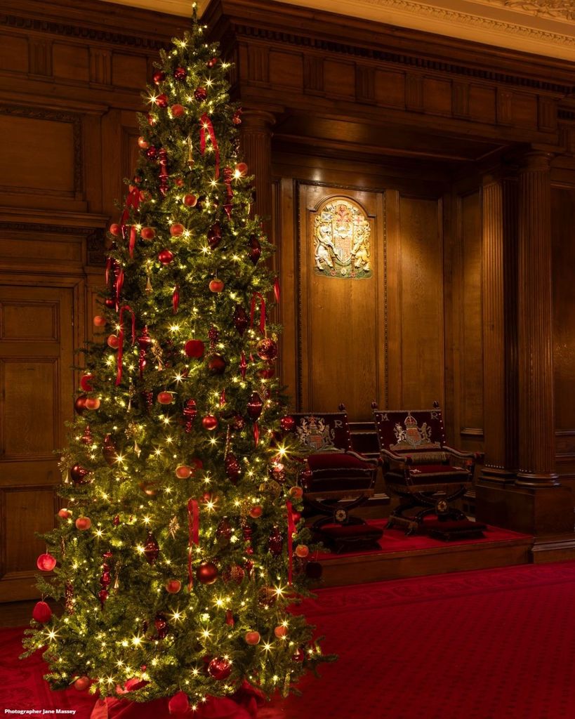 King Charles' Christmas tree at Throne Room, Palace of Holyroodhouse