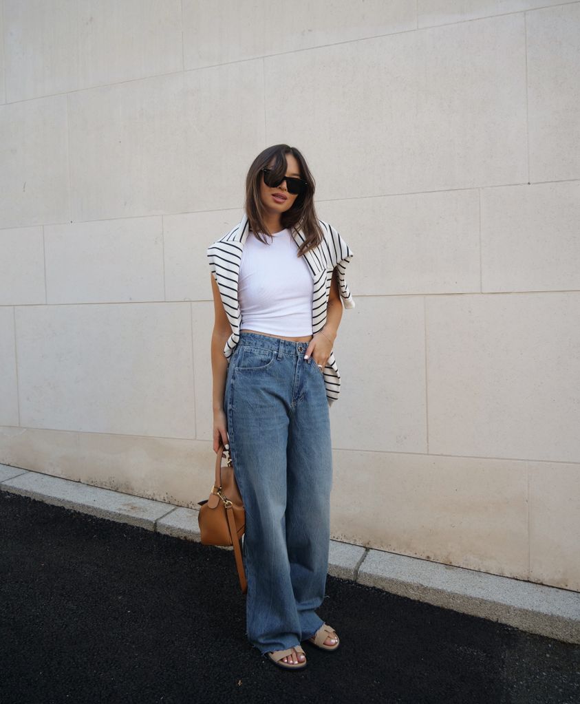 Vanessa Blair wearing the jeans by River Island
