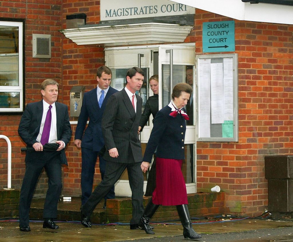 Princess Anne leaving court in 2002