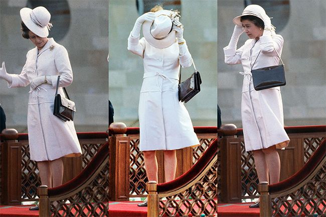the queen hat slip up in public