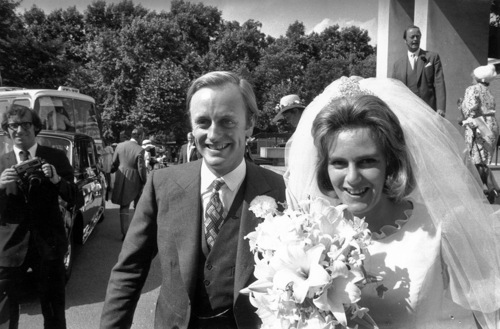 Camilla Shand and Captain Andrew Parker Bowles on their wedding day
