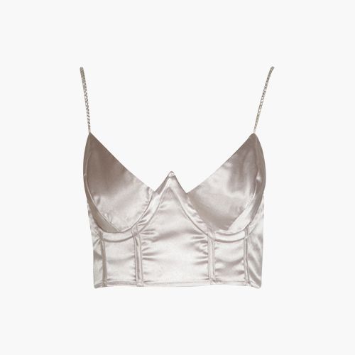 boohoo megan fox silver bralette