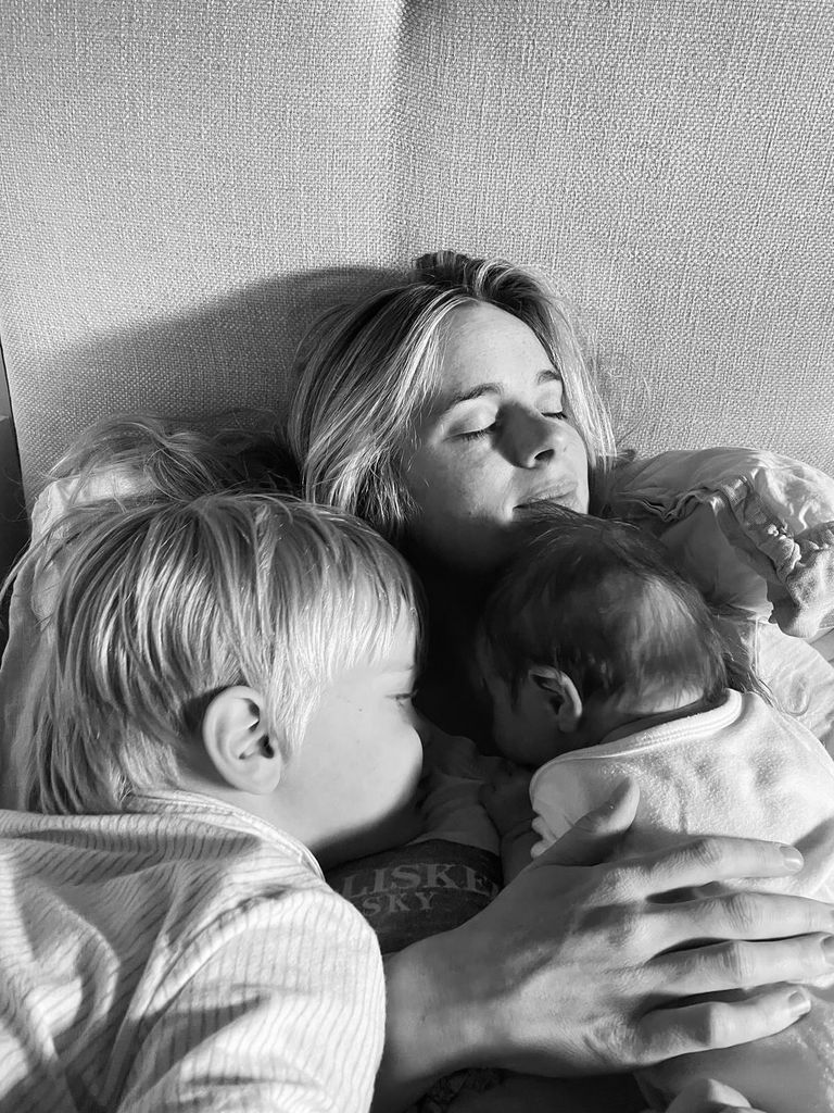 cressida bonas with son Wilbur and daughter Delphina 
