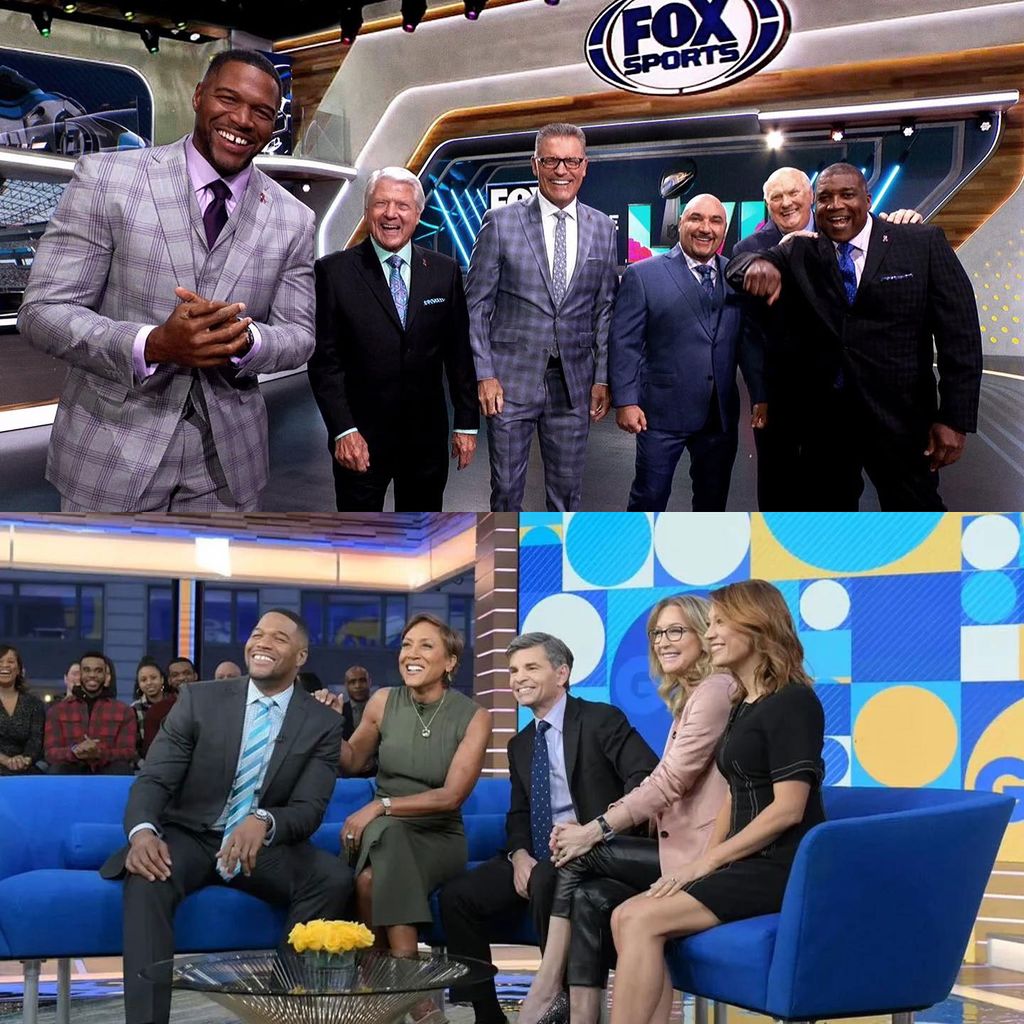 Michael Strahan with his Fox and GMA co-stars