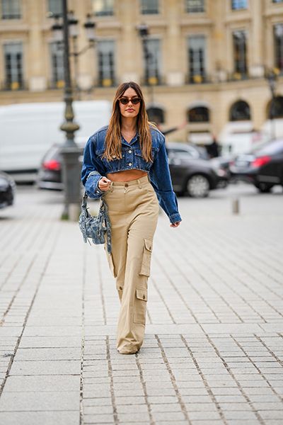 Paris Fashion Week Beige Cargo Pants