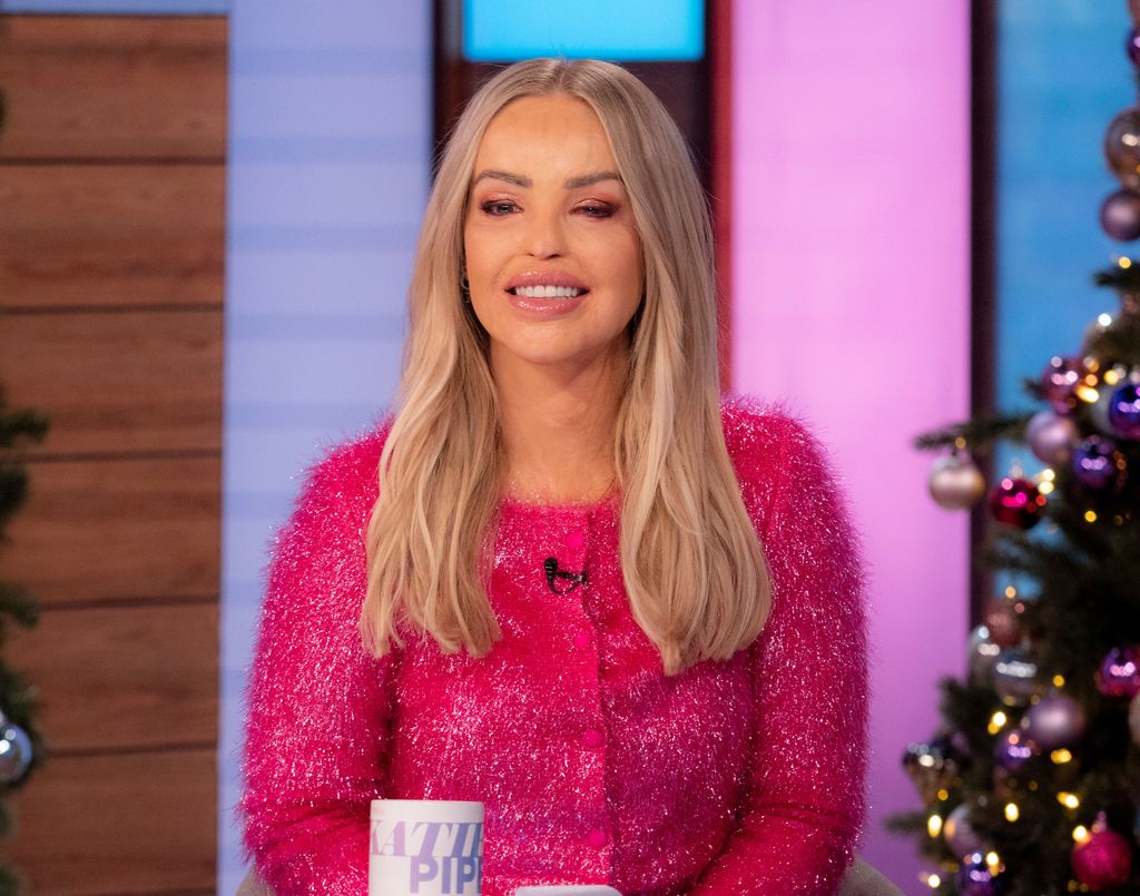 Katie Piper on Loose Women in a fluffy pink top