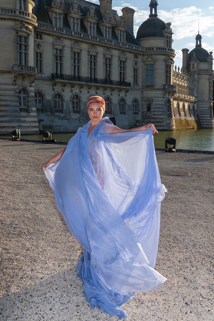 Florence wore an ethereal see-through dress