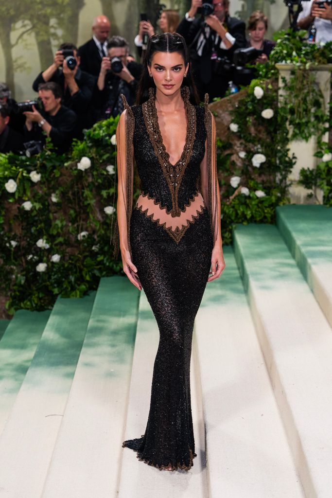 Kendall Jenner at the Met Gala wearing vintage Givenchy by Alexander McQueen