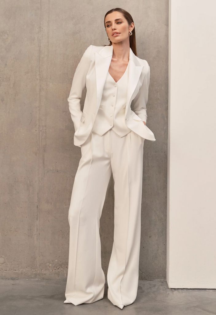 Nadine Merabi white suit