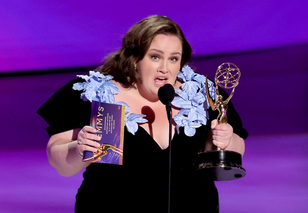 Jessica Gunning was emotional as she took to the stage to accept her first Emmy win