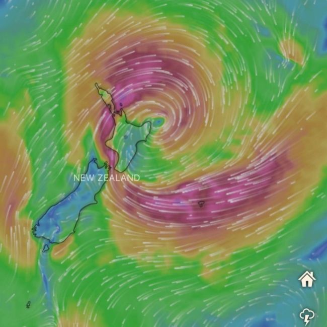 Image of cyclone in New Zealand