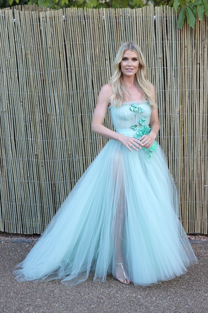 Lady Kitty Spencer posed in aqua tulle gown