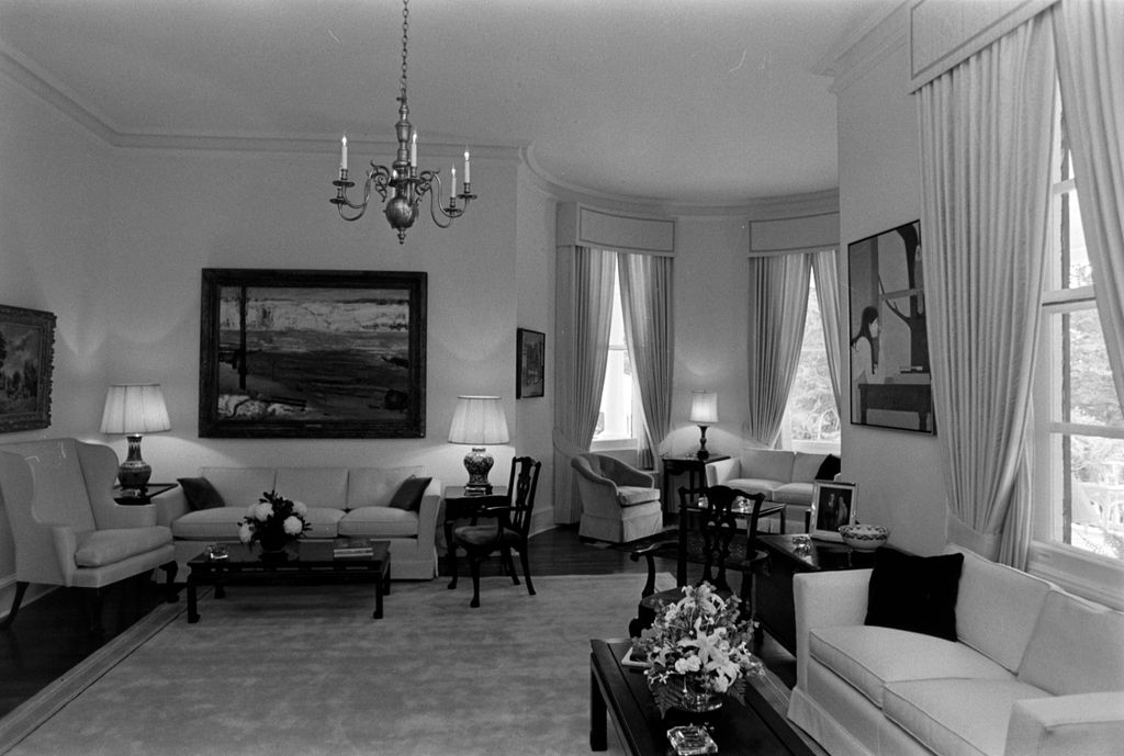 Home decor is seen during a party at Number One Observatory Circle, the official residence of the Vice President of the United States, in Washington, D.C., on September 7, 1975.