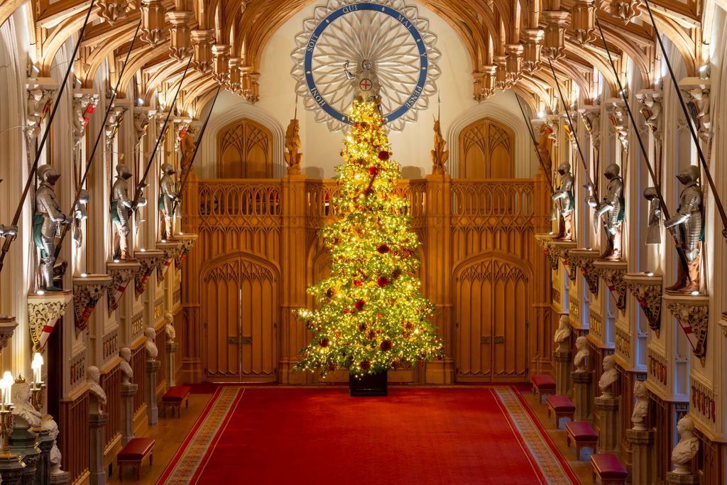 Christmas tree inside St George's Hall in Windsor