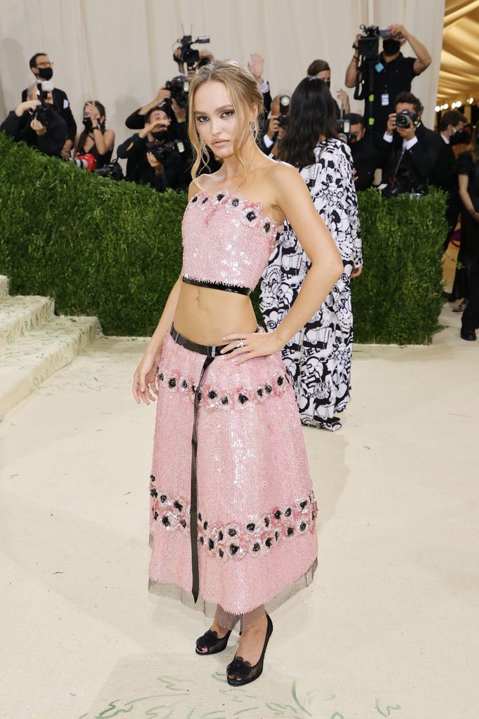 Lily-Rose Depp dazzling at The 2021 Met Gala Celebrating In America: A Lexicon Of Fashion at Metropolitan Museum of Art 