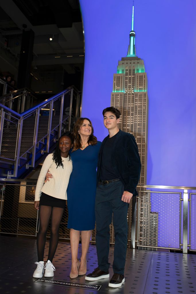 Mariska's son August towered over her