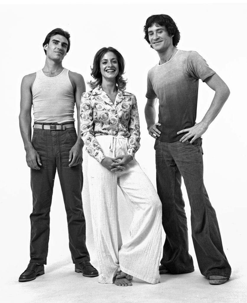 black and white photo of patti lupone and kevin kline in 1975