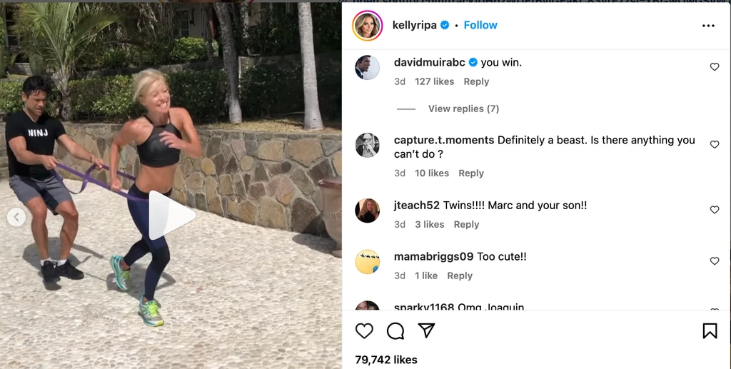 Kelly Ripa's post sparked a funny reaction from David Muir