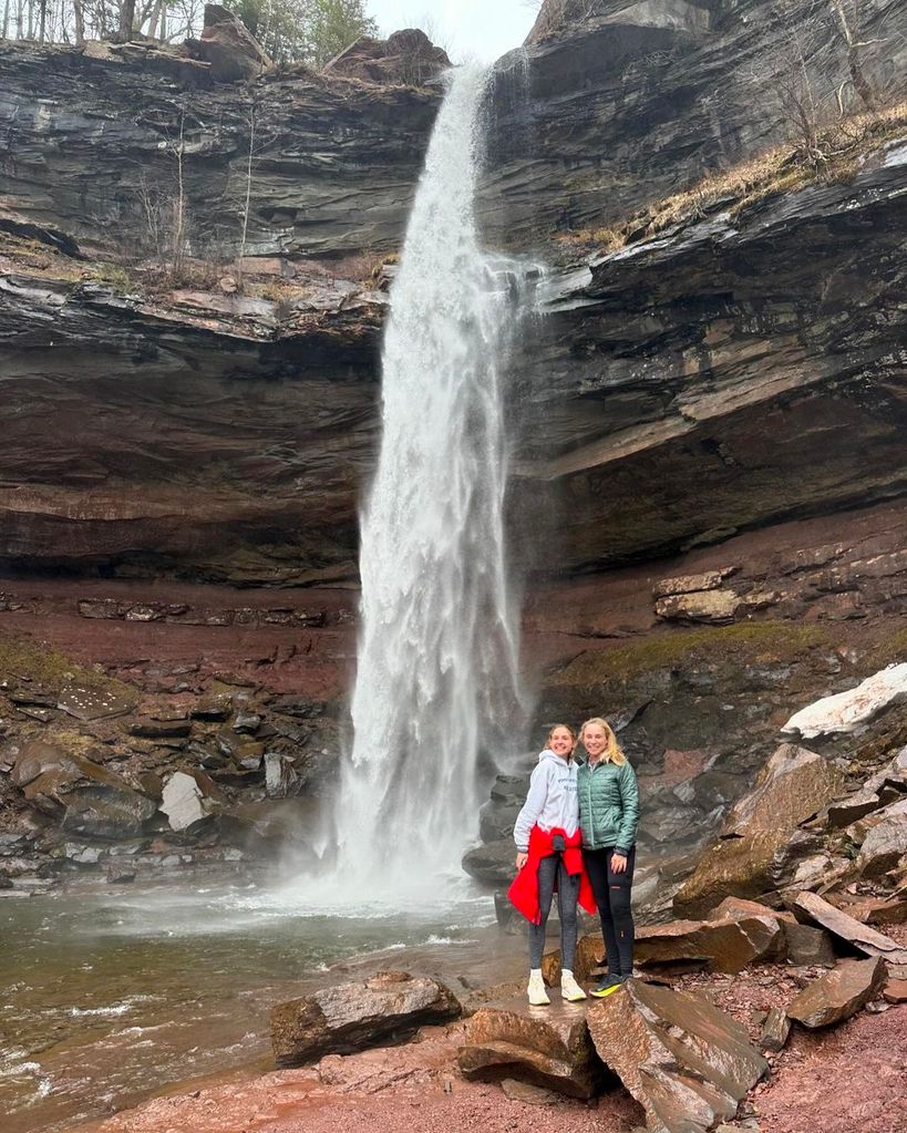 Tracy Pollan with daughter Schuyler Fox at Kaaterskill Falls