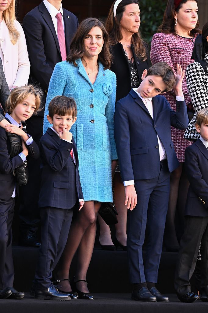 Charlotte Casiraghi  attend the Monaco National day celebrations in the courtyard of the Monaco palace on November 19, 2024 in Monaco, Monaco. (Photo by Stephane Cardinale - Corbis/Corbis via Getty Images)