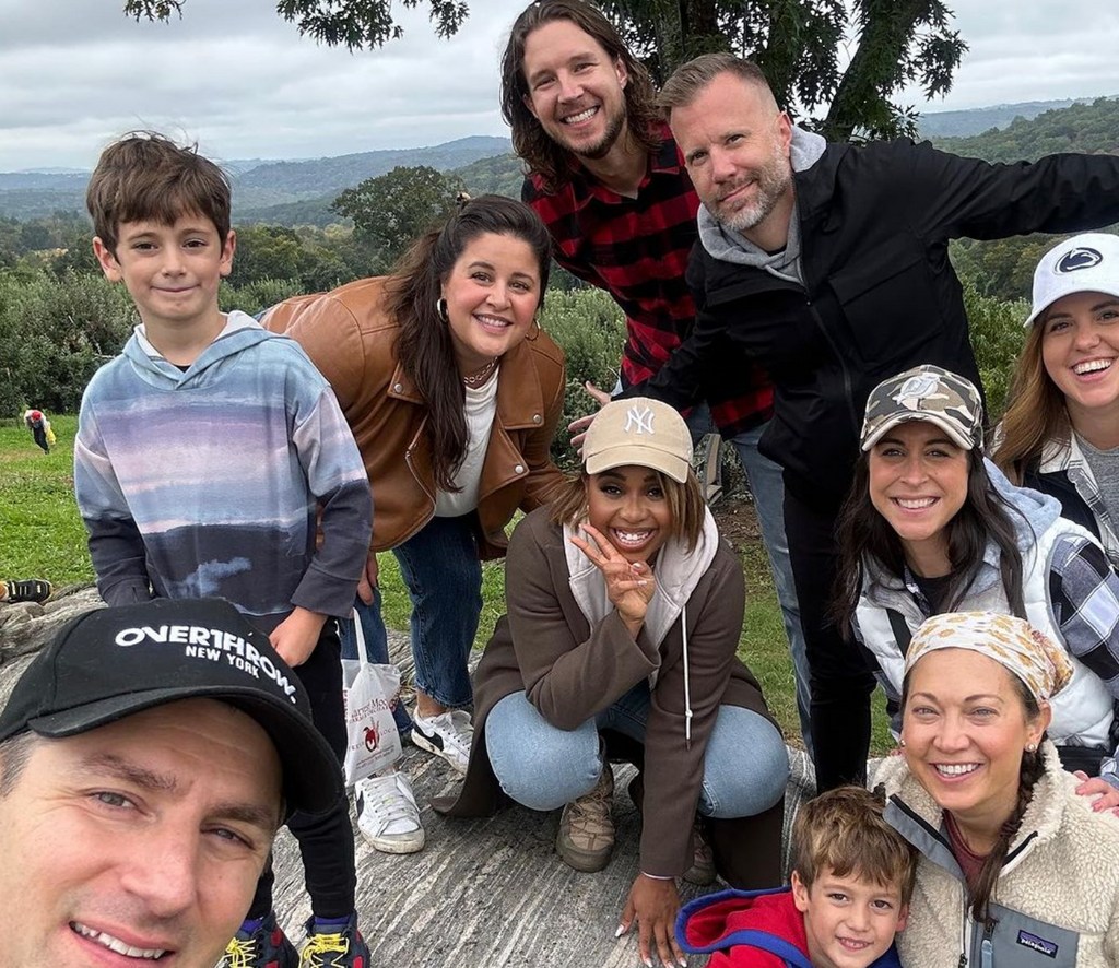 Photo posted by Ginger Zee on Instagram October 2 with her family and friends, including GMA colleague Somara Theodore, during a day trip to do apple picking.