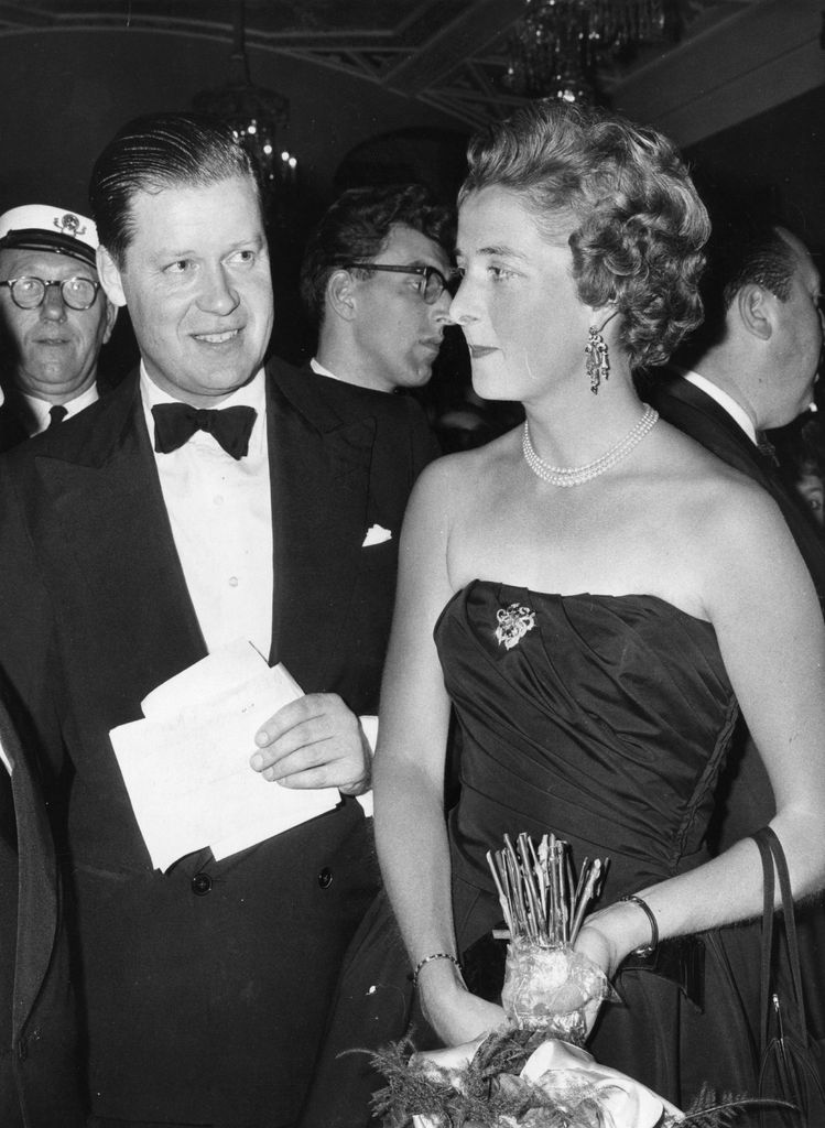 Diana's parents in black and white photo
