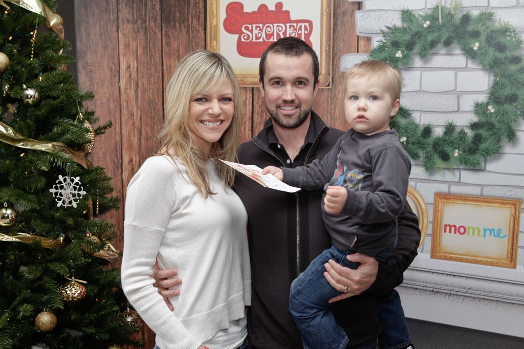 Kaitlin Olson, husband Rob McElhenney and son Axel McElhenney attend the 2nd Annual Santa's Secret Workshop Benefiting L.A. Family Housing at Andaz on December 1, 2012 