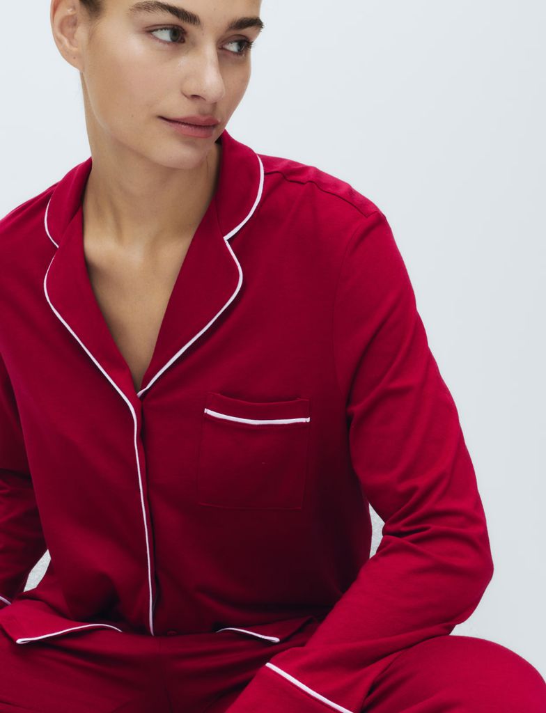 M&S Cotton Modal Revere Pyjama Set