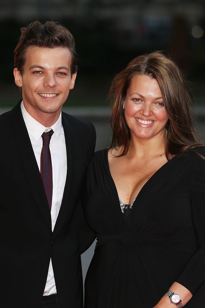 Louis Tomlinson and his late mother, Johannah Poulston in black outfits