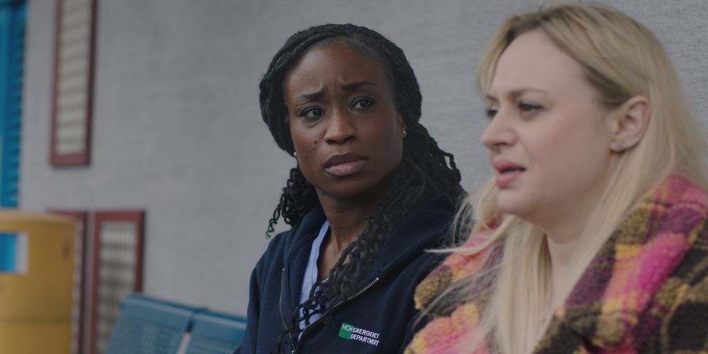Adesuwa Oni and Sammy T. Brown in Casualty