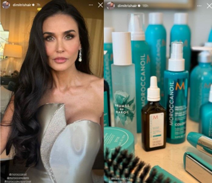 Moroccanoil was behind Demi's cascading curls at the Golden Globes