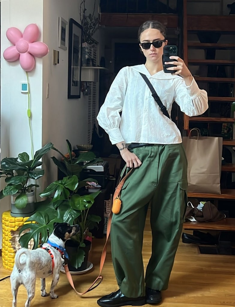 Photo shared by Ella Emhoff on Instagram September 8 as part of a post featuring several mirror selfies inside her New York City apartment