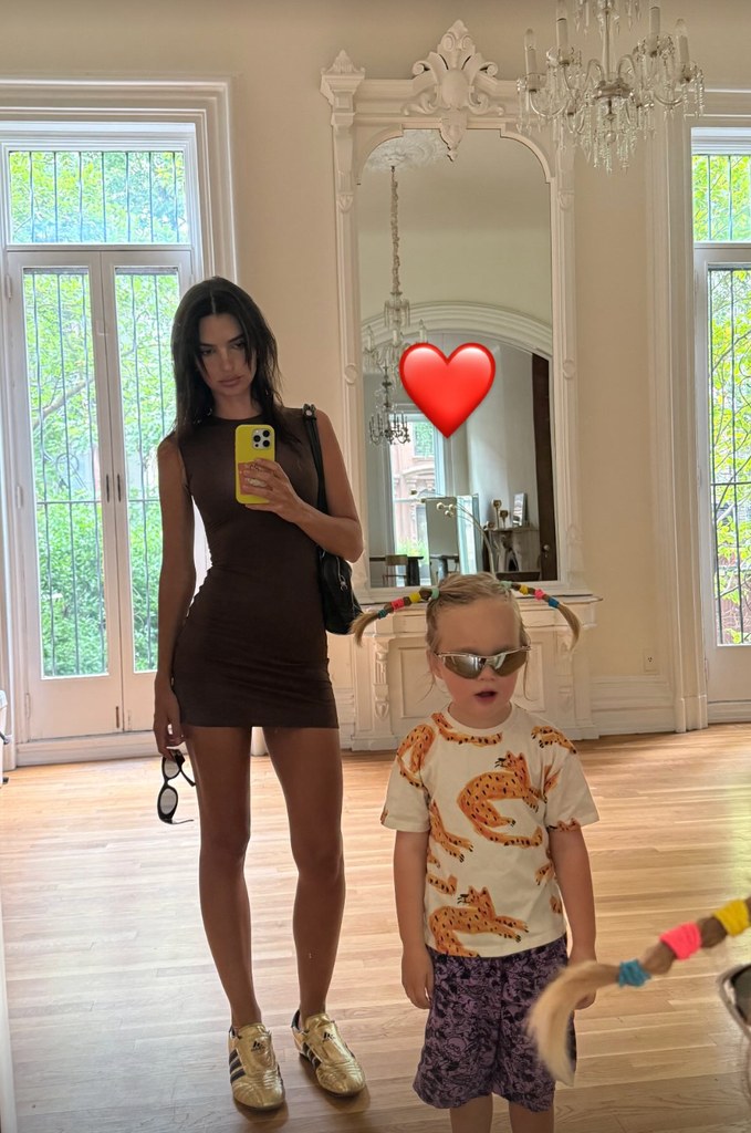 Emily Ratajkowski in Adidas' Predator Absolute FG shoes in gold