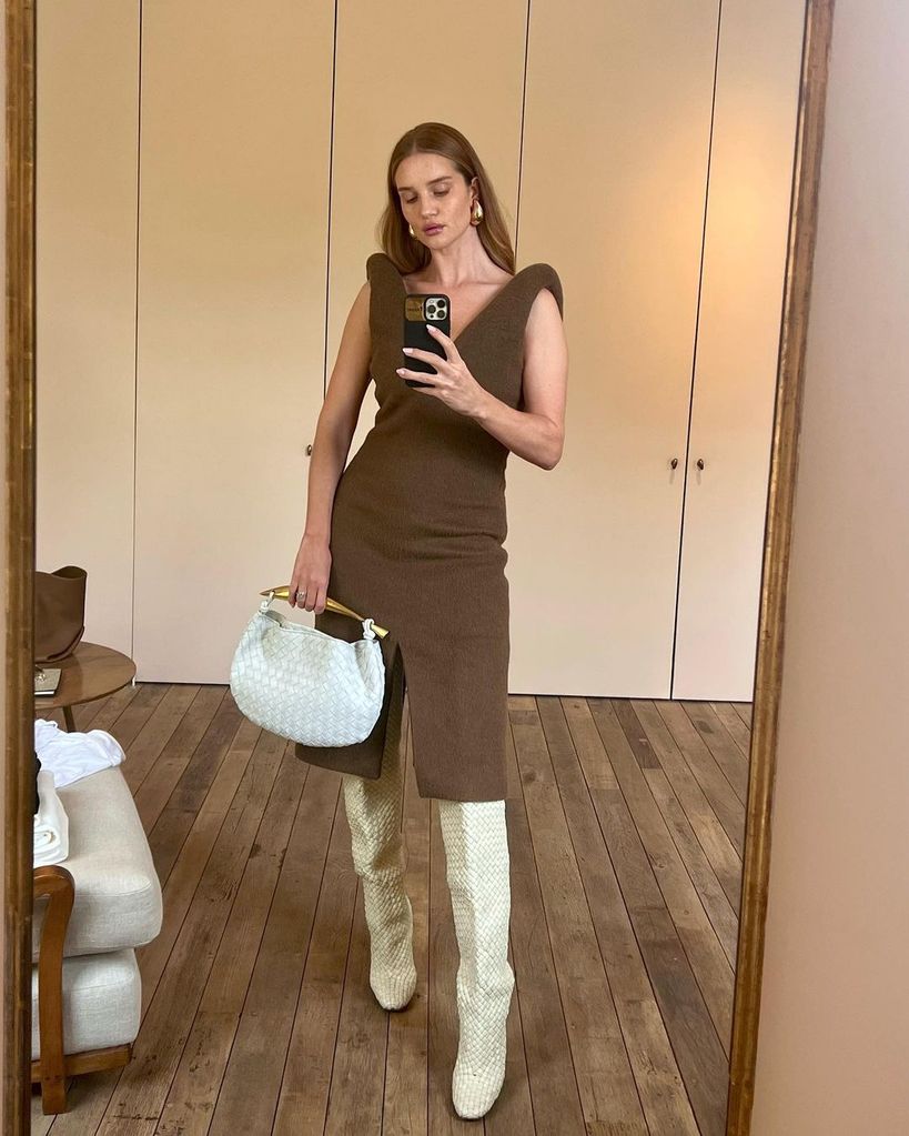 rosie hw in brown dress 