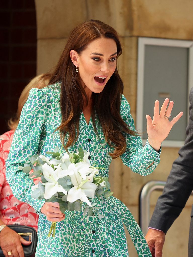 Catherine, Princess of Wales reacts as she leaves Riversley Park Children's Centre on June 15, 2023 in Nuneaton, England. (Photo by Phil Noble - WPA Pool/Getty Images)