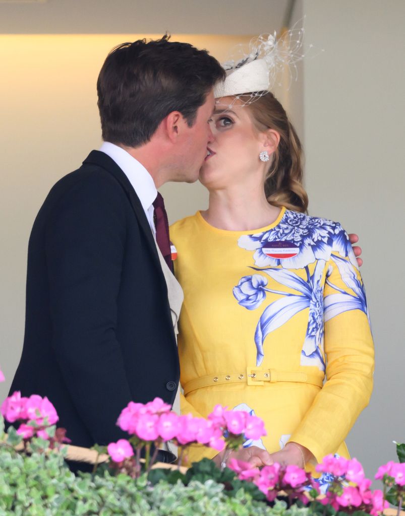 Edoardo Mapelli Mozzi and Princess Beatrice of York attend on day three of Royal Ascot 