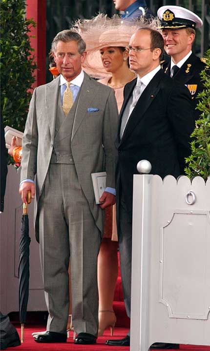 Prince Charles and Prince Albert at Prince Felipe and Letizia Ortizs wedding in 2004