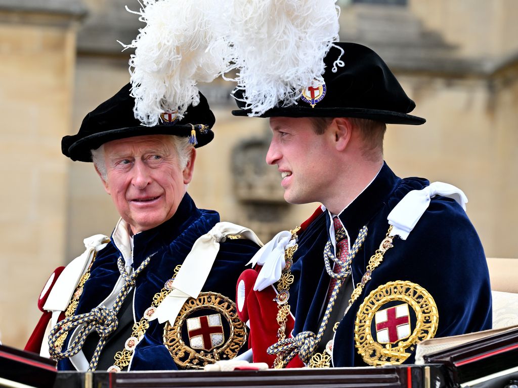 King Charles and Prince William at a Garter Day service
