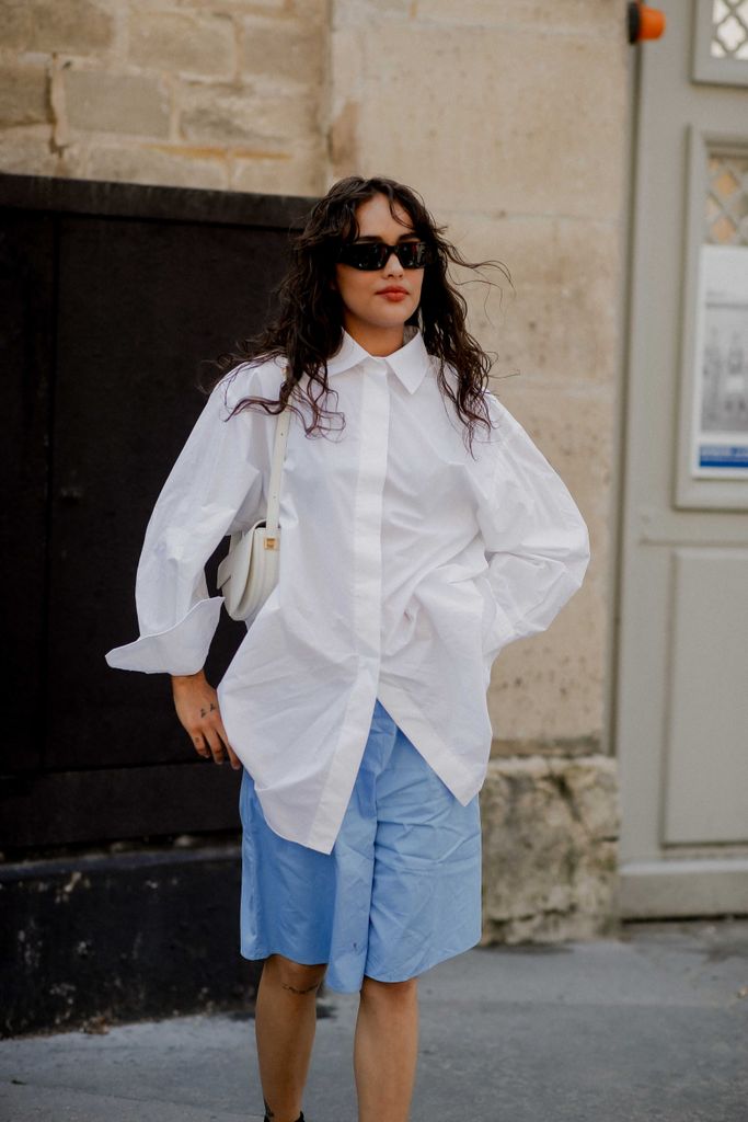 Thalia Besson arriving at Patou Spring Summer 2025 show at Paris Fashion Week