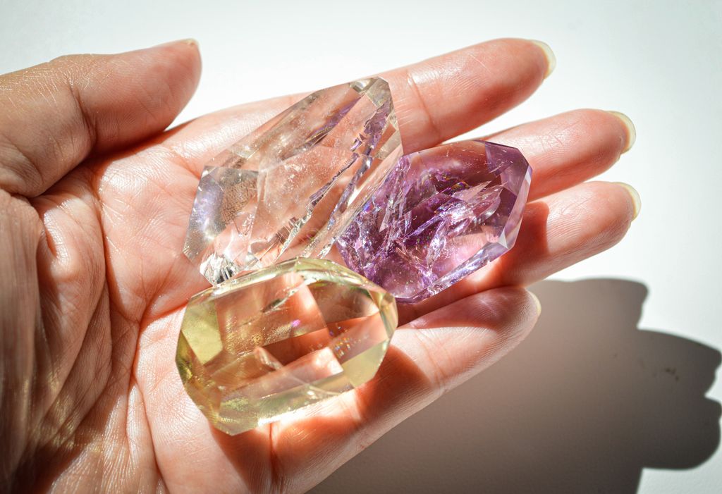 amethyst, clear quartz, citrine crystal