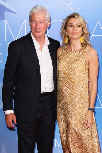 richard gere with wife alejandra silva on the red carpet