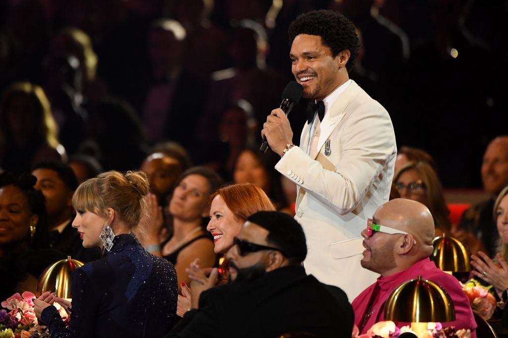 Trevor Noah speaks during the 65th GRAMMY Awards at Crypto.com Arena on February 05, 2023 in Los Angeles, California
