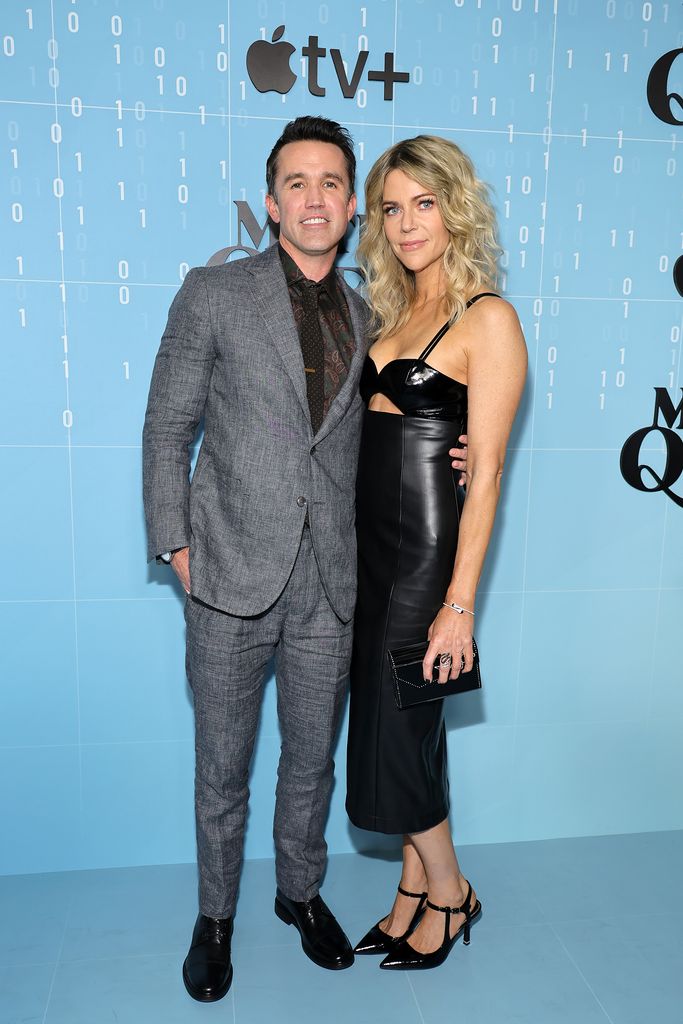 Rob McElhenney and Kaitlin Olson at a premiere 