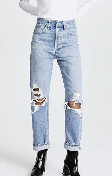 ag mom jeans distressed
