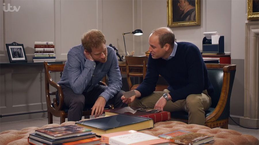 princess diana documentary prince william and harry looking at childhood photos
