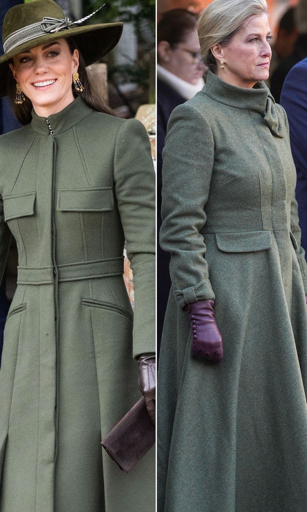 duchess sophie princess kate in khaki coats