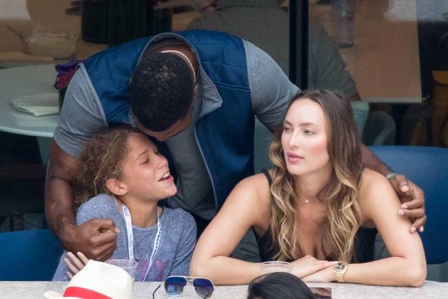 Michael Strahan with his daughter and his girlfriend Kayla Quick