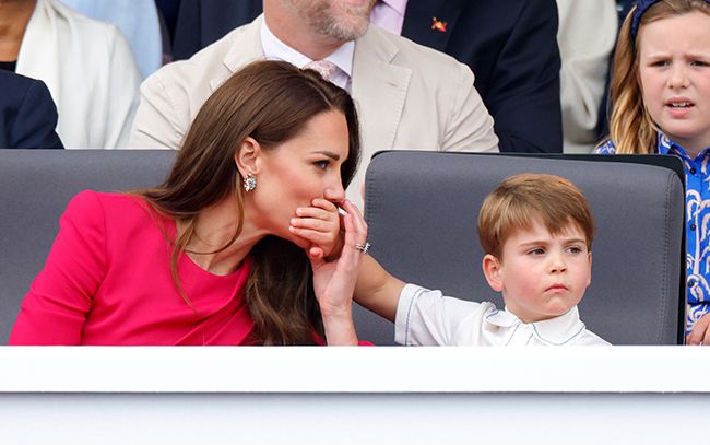 kate middleton prince louis covers mouth